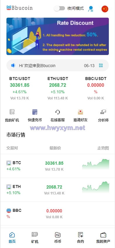 全开源Bbank多语言交易所二开平台币/矿机系统/分析师/币币合约交易 - 海外优选源码-海外优选源码